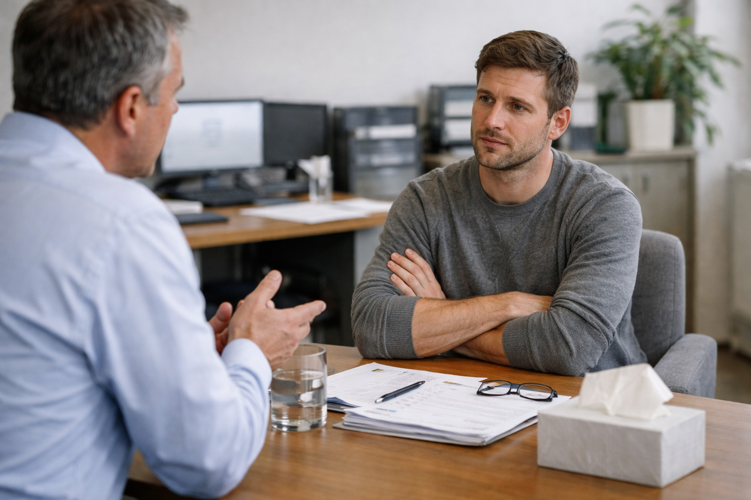 Werkgever in gesprek over verzuim dat mogelijk samenhangt met een arbeidsconflict